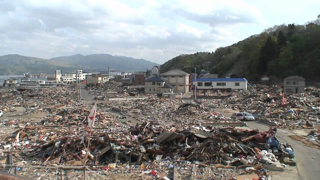 宮古市 Città di Miyako, prefettura di Iwate dopo lo tsunami.